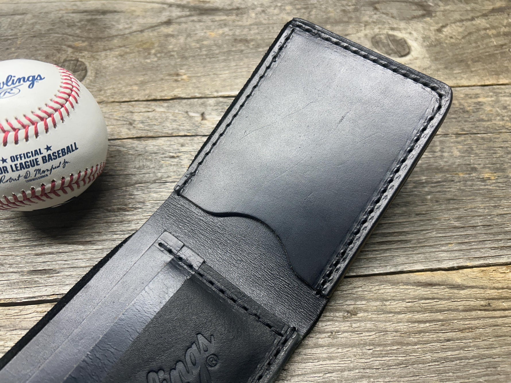 Rawlings Heart Of The Hide Horween Bifold Baseball Glove Wallet!! Black Leather!