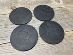 Set of 4 Coasters - Rawlings Black Heart of the Hide Horween Leather!