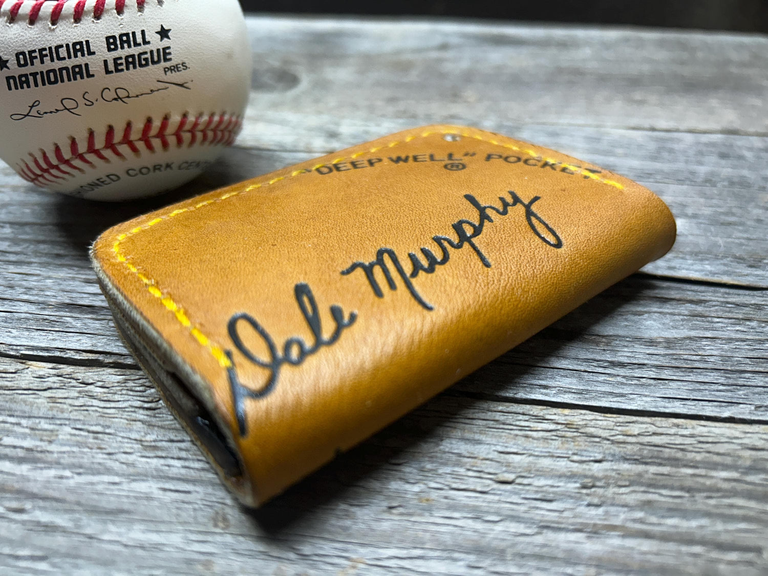 Vintage Rawlings Dale Murphy Baseball Glove Wallet!