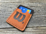New Style! Horween (Wilson) NBA Basketball Leather Top Loading Wallet with Hidden 3rd Pocket!!