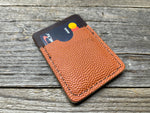New Style! Horween (Wilson) NBA Basketball Leather Top Loading Wallet with Hidden 3rd Pocket!!