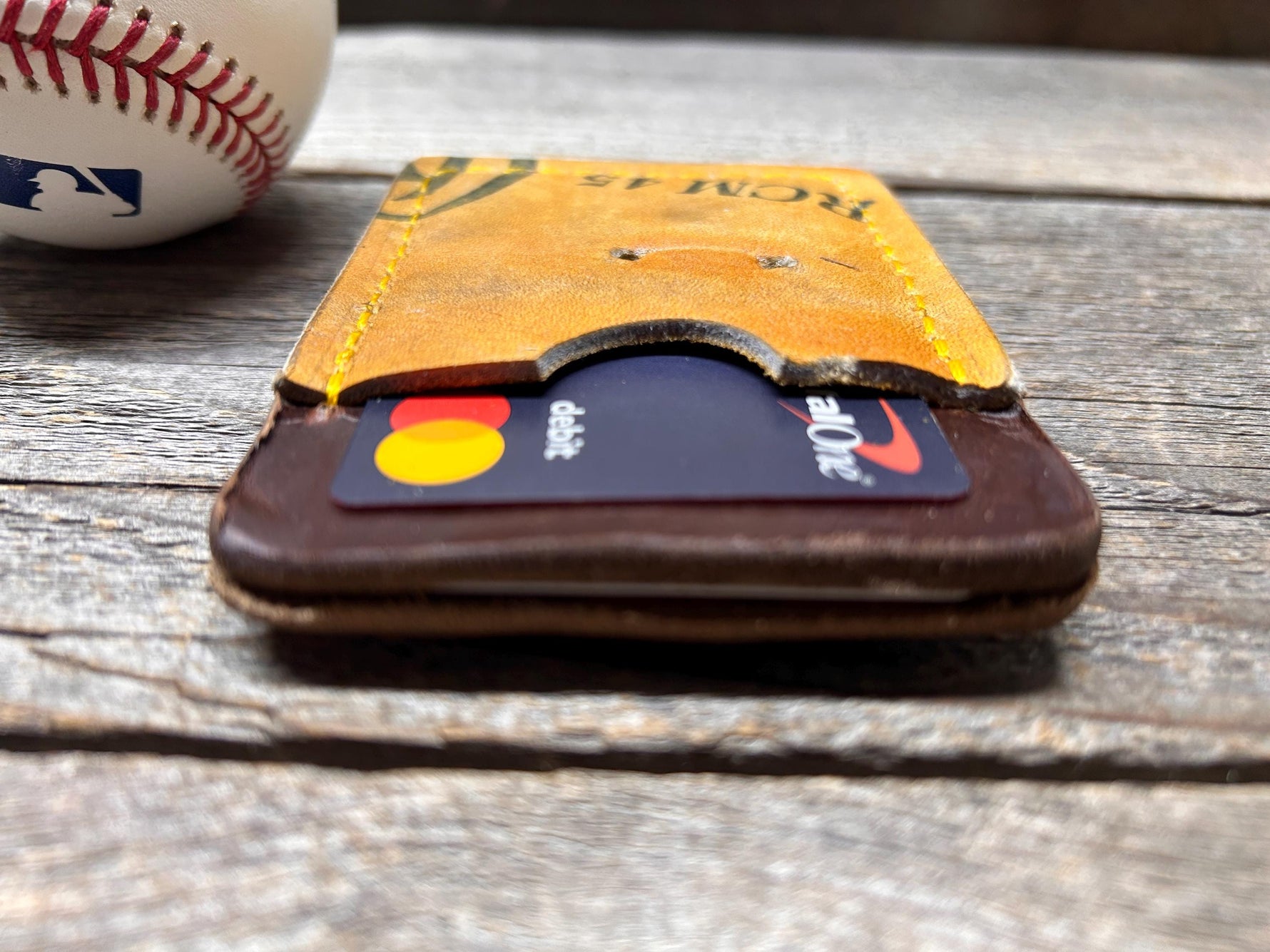 Rawlings Top Loading Baseball Glove Wallet with Hidden 3rd Pocket!! Minimalist Front Pocket Wallet!