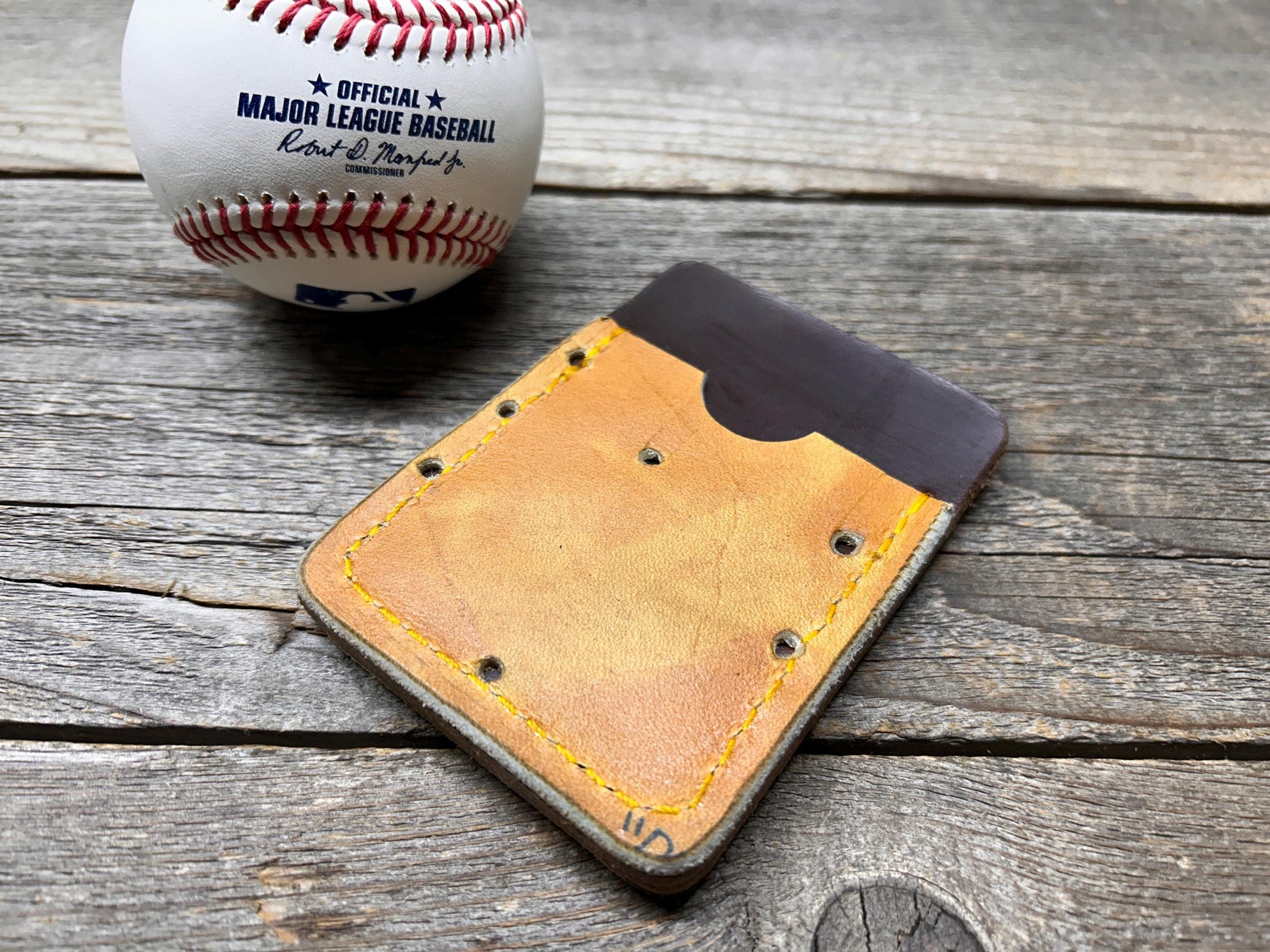 Top Loading Baseball Glove Wallet with Hidden 3rd Pocket!! Minimalist Front Pocket Wallet!