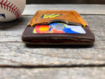 Top Loading Mizuno Baseball Glove Wallet with Hidden 3rd Pocket!! Minimalist Front Pocket Wallet!