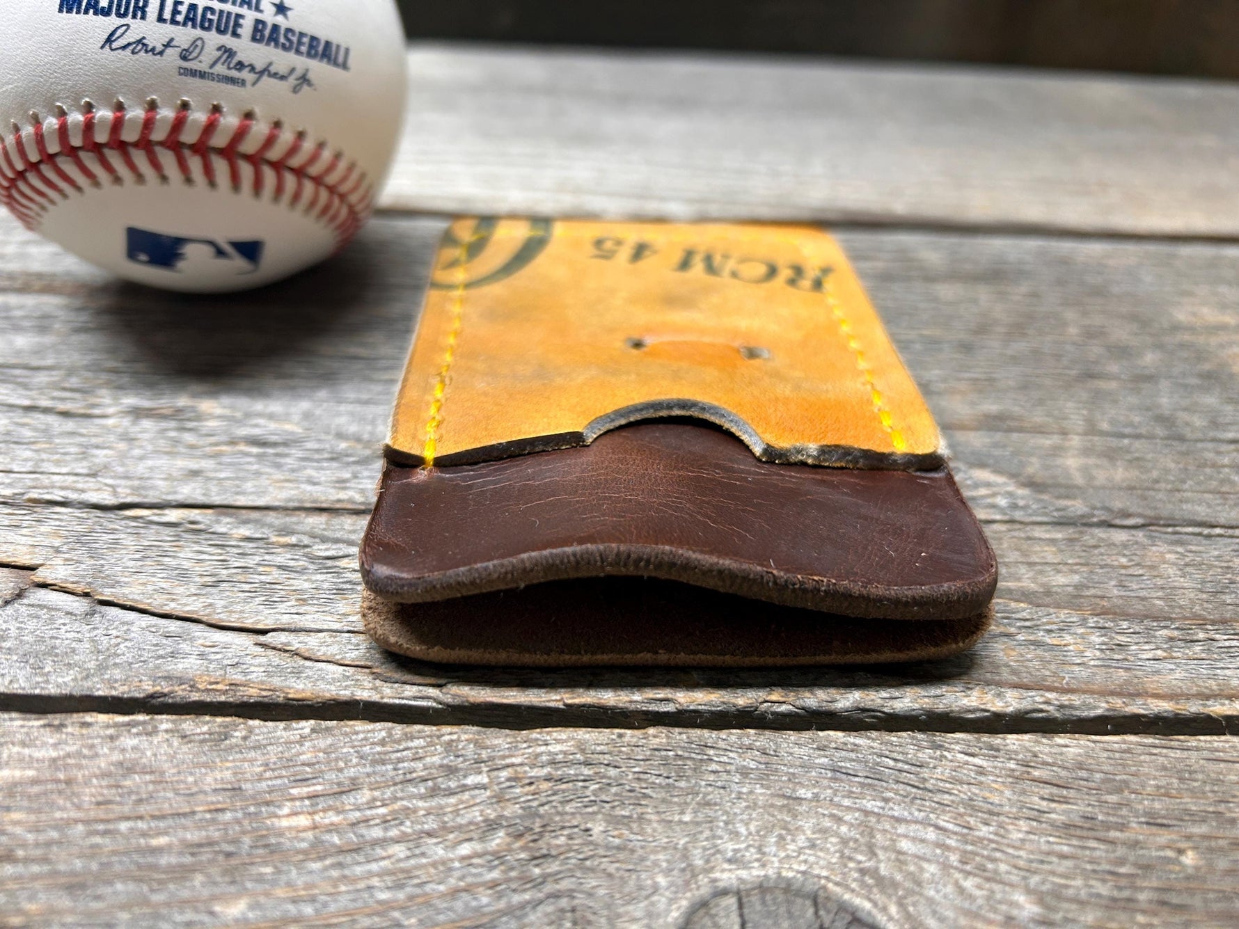 Rawlings Top Loading Baseball Glove Wallet with Hidden 3rd Pocket!! Minimalist Front Pocket Wallet!