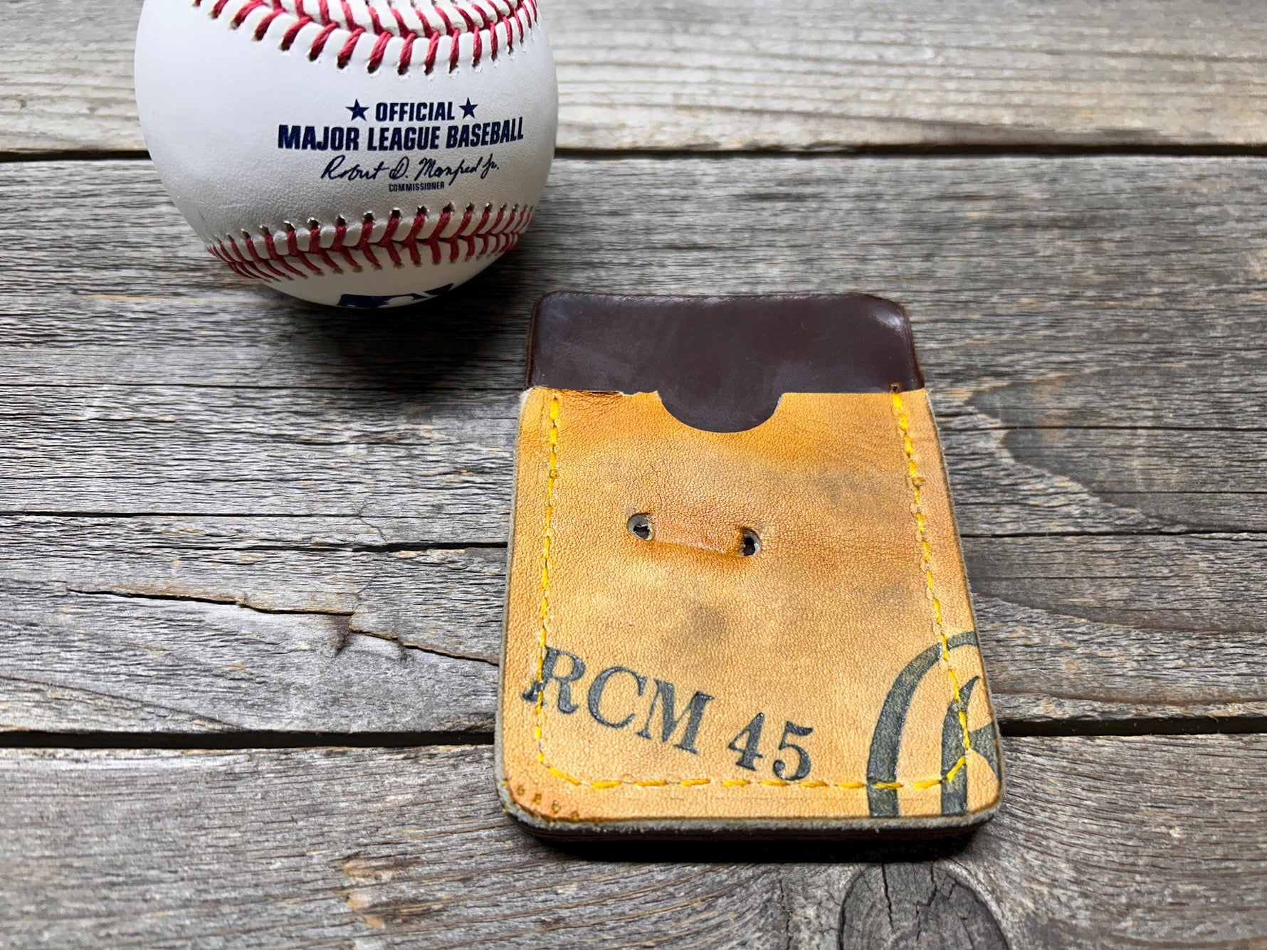 Rawlings Top Loading Baseball Glove Wallet with Hidden 3rd Pocket!! Minimalist Front Pocket Wallet!