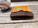 Top Loading Mizuno Baseball Glove Wallet with Hidden 3rd Pocket!! Minimalist Front Pocket Wallet!
