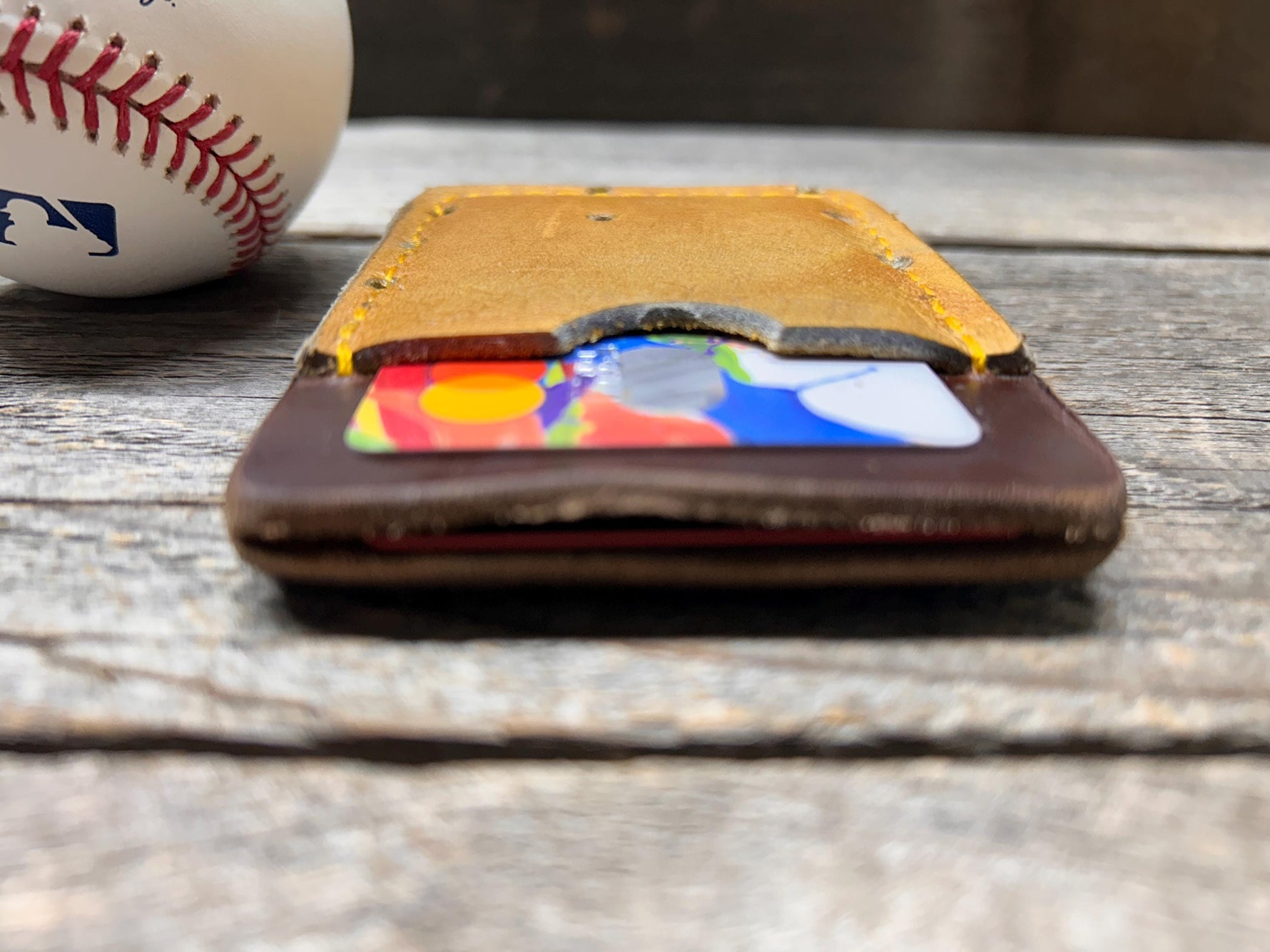 Rawlings Top Loading Baseball Glove Wallet with Hidden 3rd Pocket!! Minimalist Front Pocket Wallet!