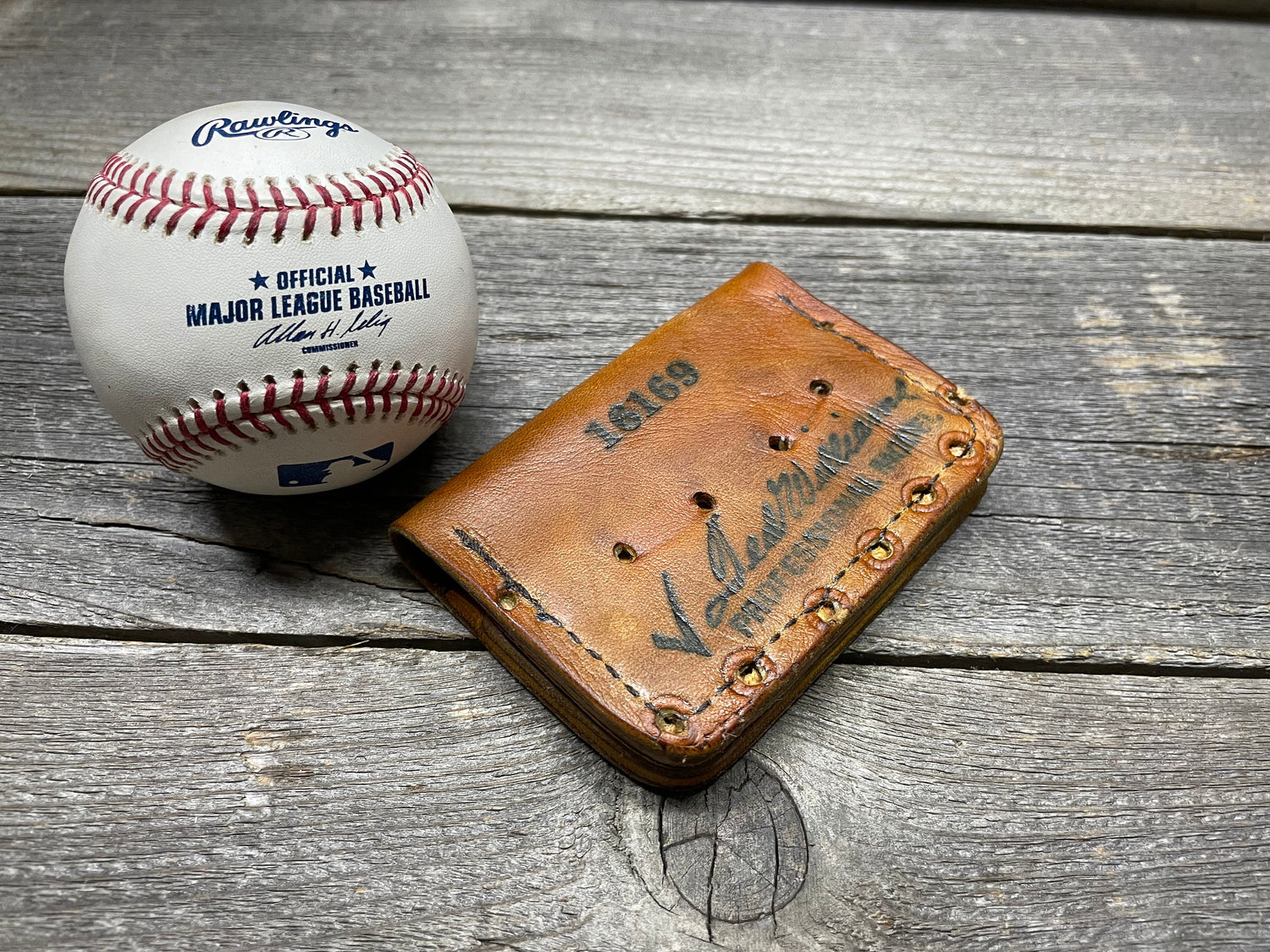 Vintage Ted Williams Softball Glove Wallet!