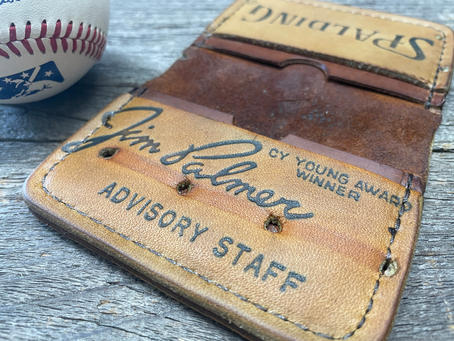 Vintage Spalding Jim Palmer Baseball Glove Wallet!