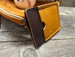 Marked down for Christmas!!! Horween Baseball Leather (Heart of the Hide) Top Loading Baseball Glove Wallet with Hidden 3rd Pocket!!