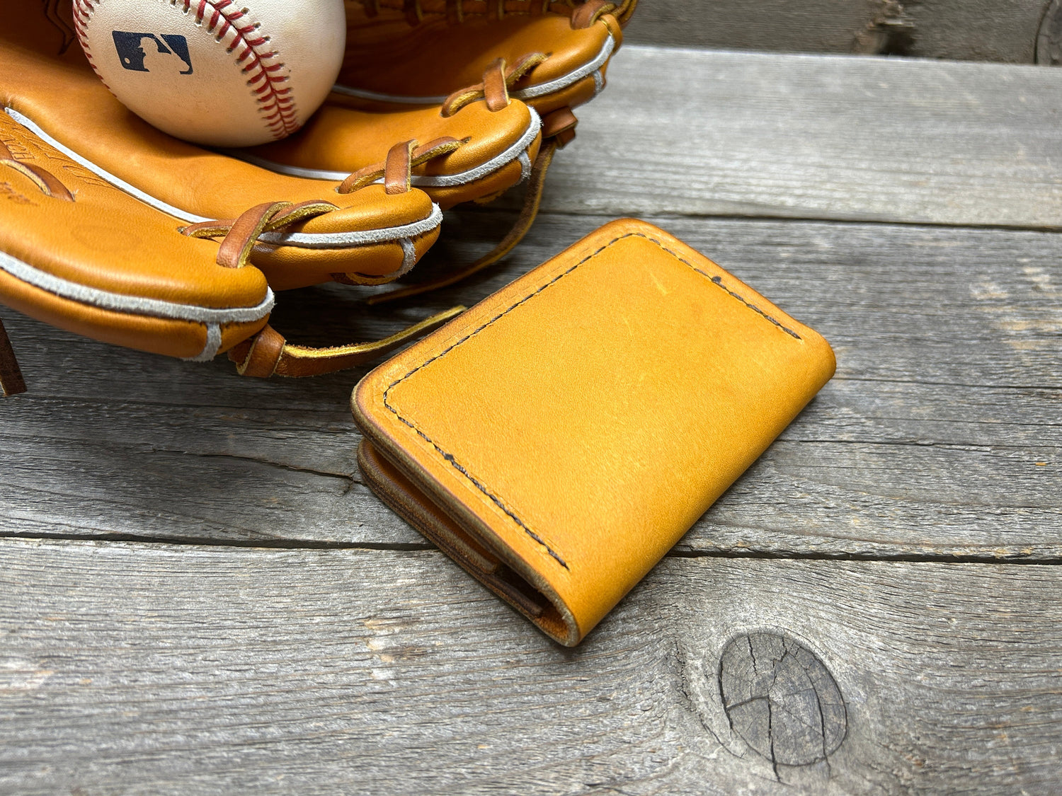 Marked down for Christmas!!! Horween Baseball Leather (Heart of the Hide) Baseball Glove Wallet!!