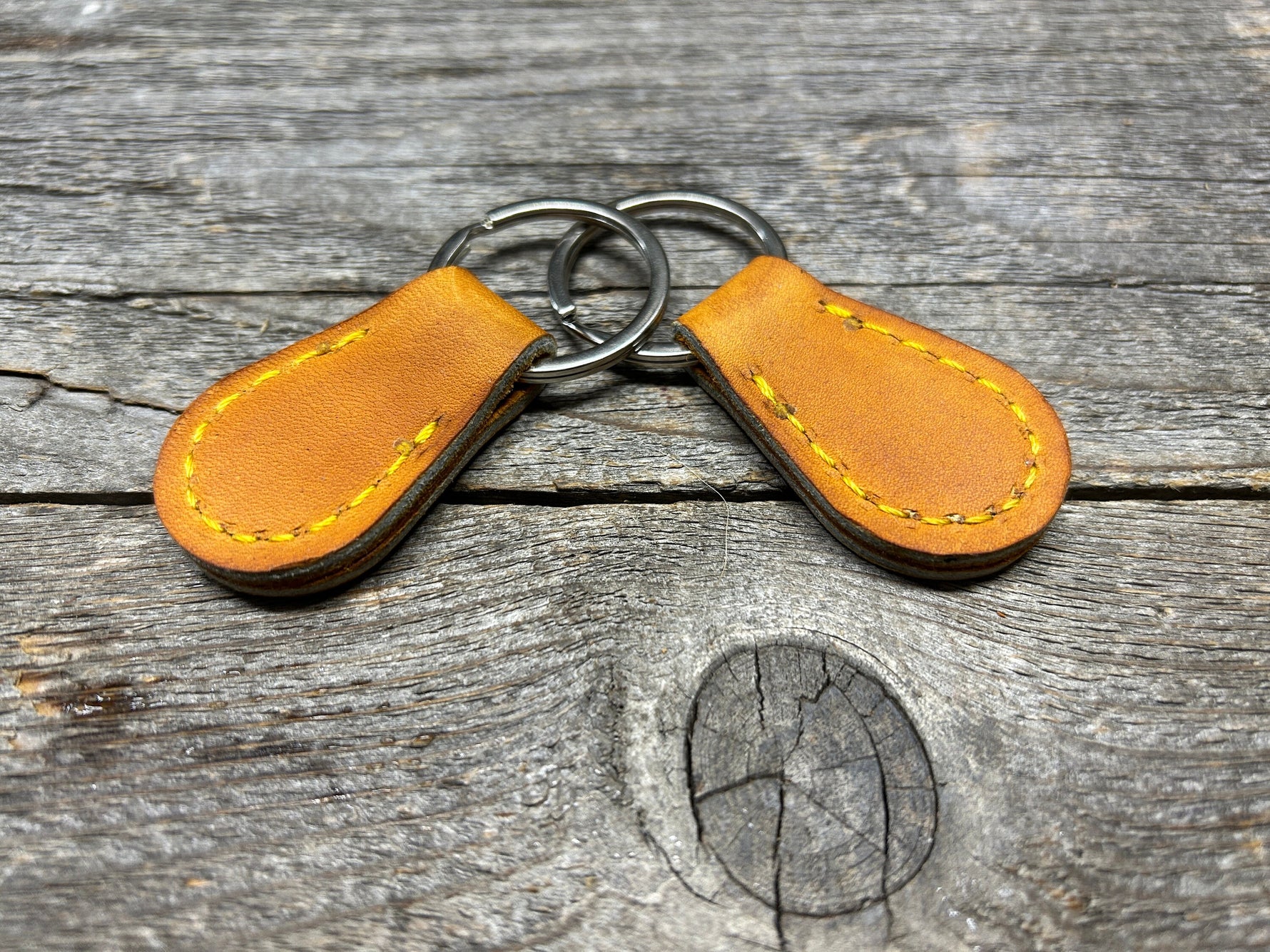 Set of 2! Horween (Heart of the Hide) Baseball key chain