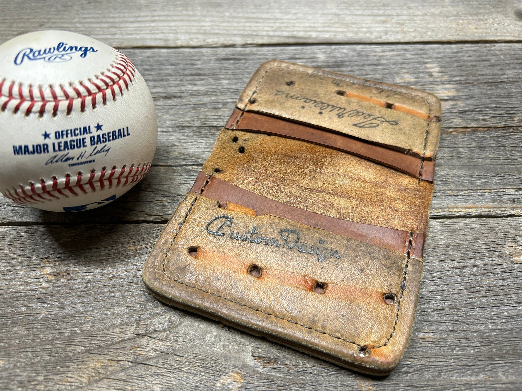 Vintage Ted Williams Baseball Glove Wallet!