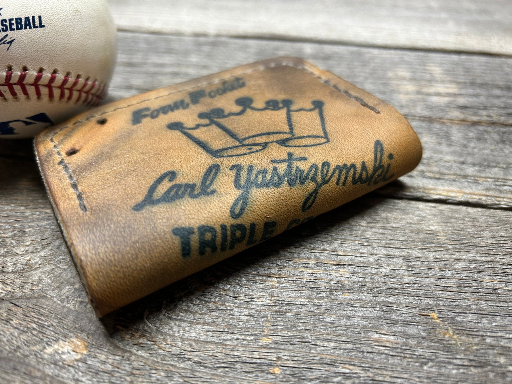 Vintage Spalding Carl Yastrzemski Baseball Glove Wallet!