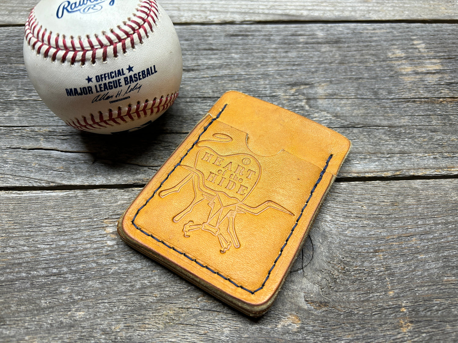 Horween Baseball Leather (Heart of the Hide) Top Loading Baseball Glove Wallet with Hidden 3rd Pocket!!