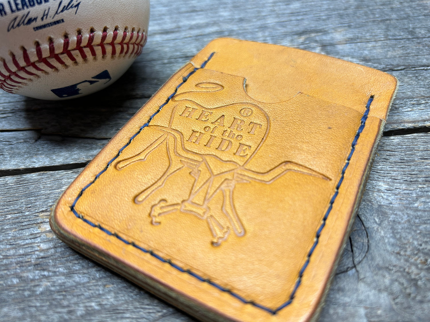 Horween Baseball Leather (Heart of the Hide) Top Loading Baseball Glove Wallet with Hidden 3rd Pocket!!