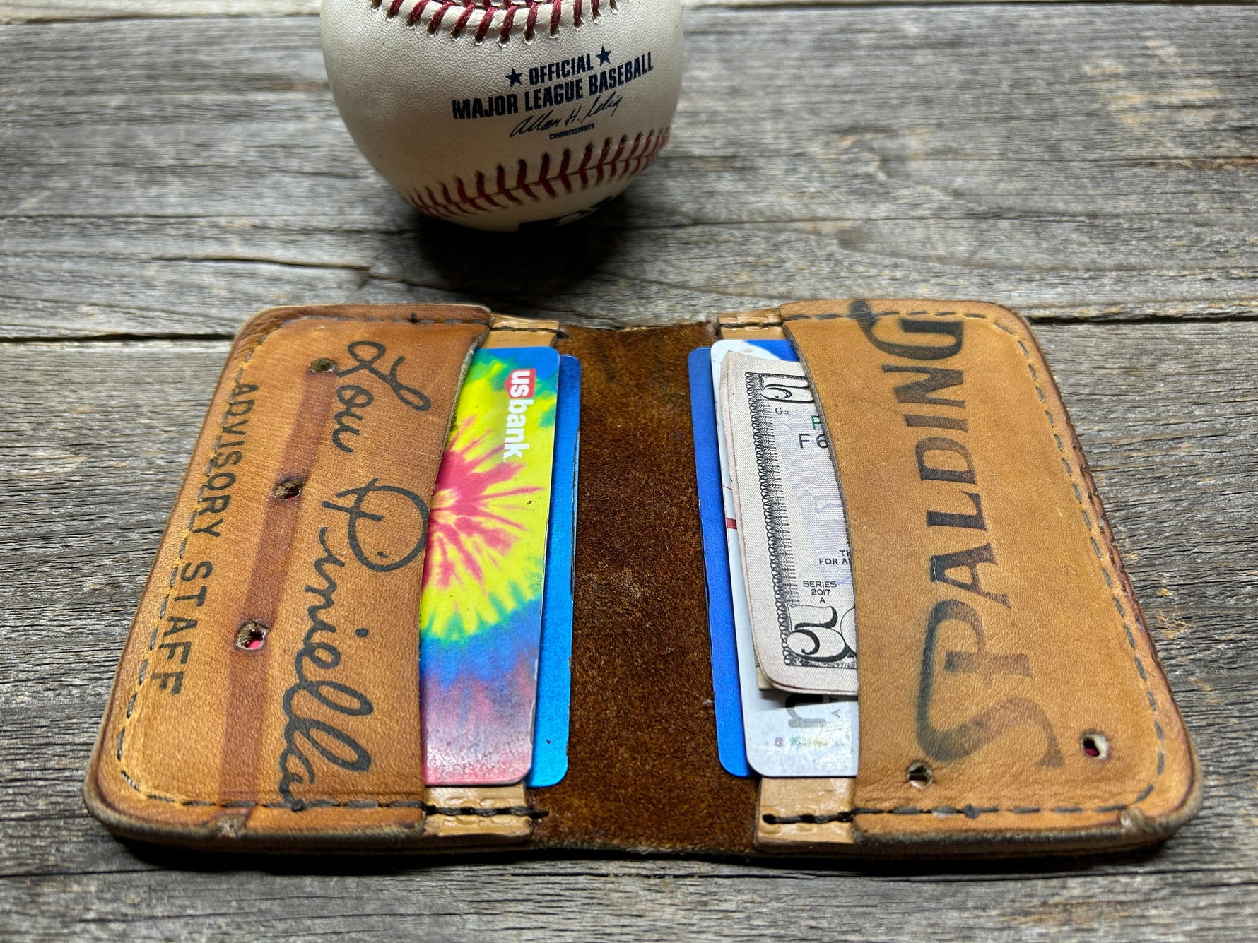Vintage Spalding Lou Piniella Baseball Glove Wallet!