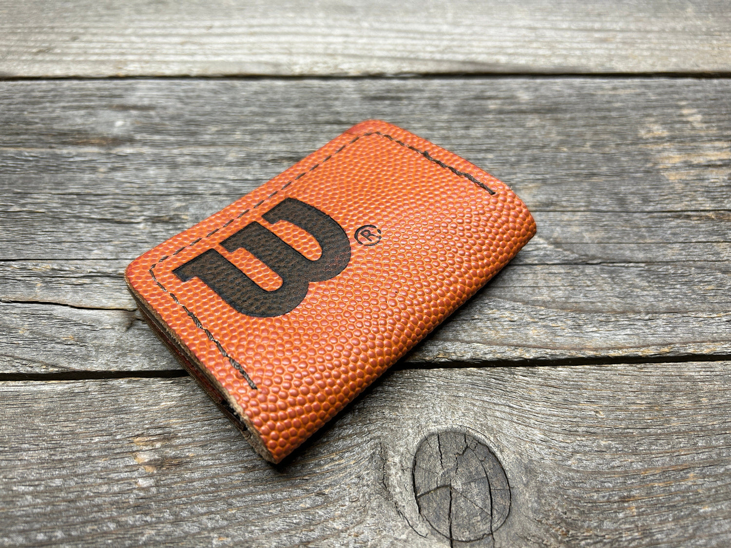 NEW STYLE!! Horween (Wilson) NBA Basketball Leather Wallet!!